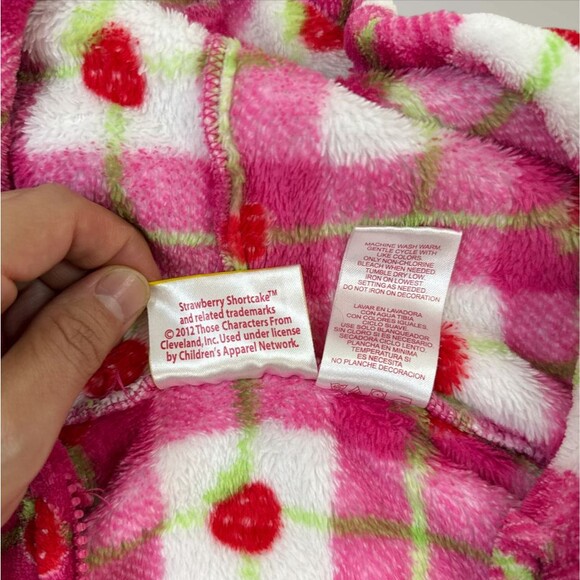 Strawberry Shortcake Girls Jacket Hooded Full Zip Red Hoodie Cartoon Y2K Size 5 - Picture 9 of 9